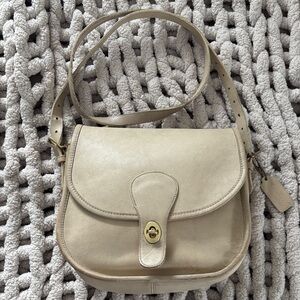 Vintage Coach Saddlery Bag in Bone